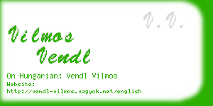 vilmos vendl business card